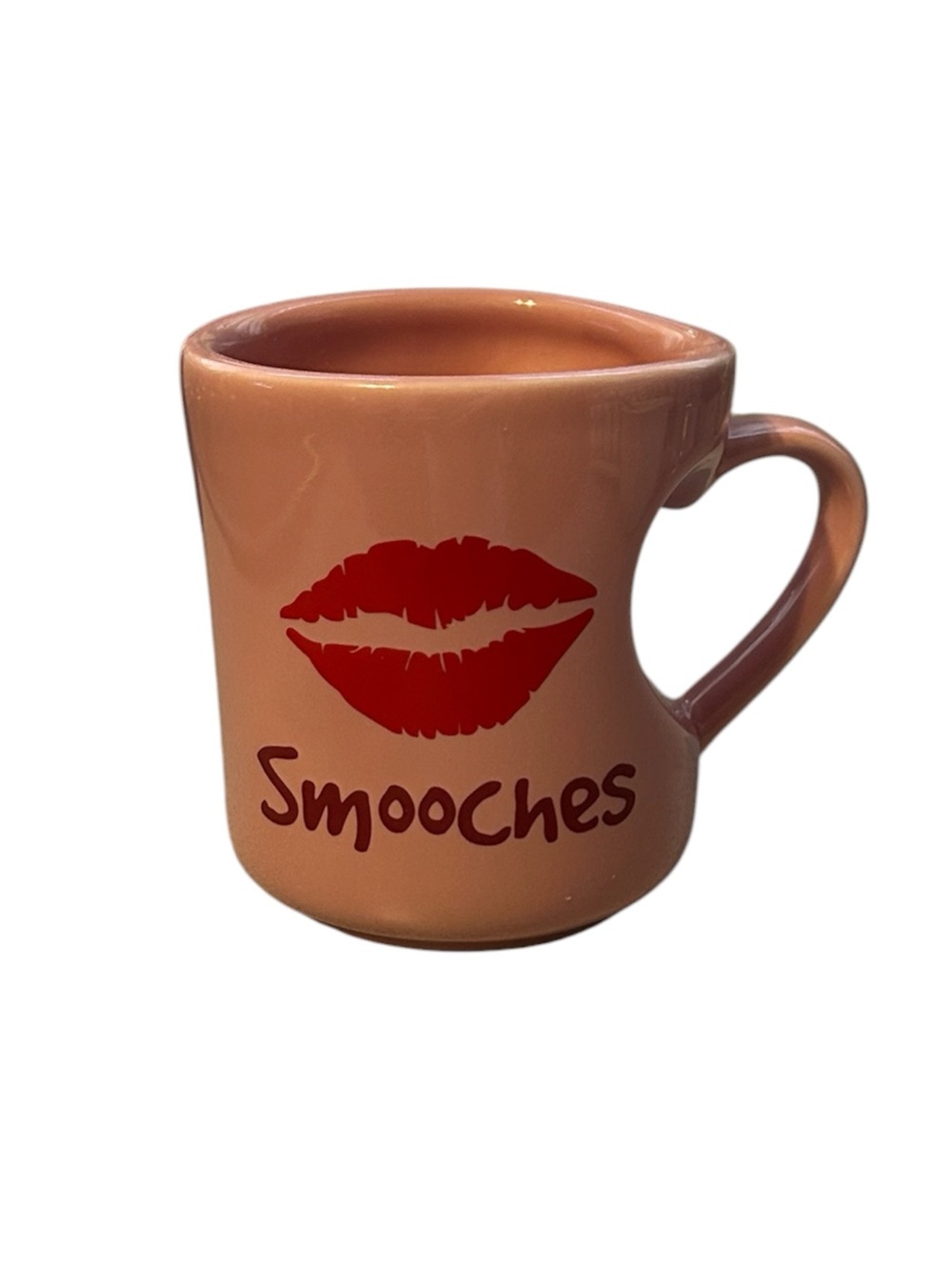 Vintage “Smooches” Lip Print Ceramic Mug